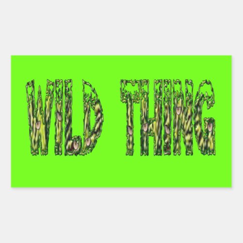 Wild Thing green rectangle stickers