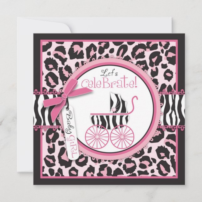 Wild Thing Invitation Square Pink (Front)