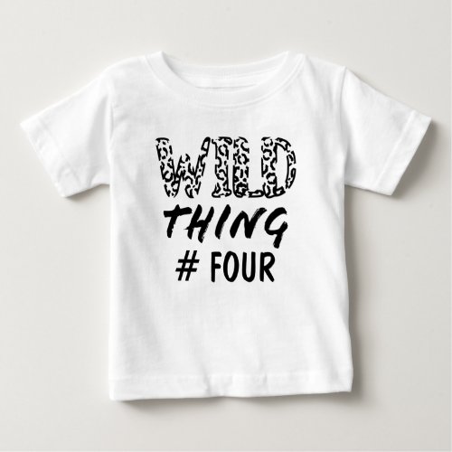 Wild Thing Number Quote Funny Leopard Print Baby T_Shirt