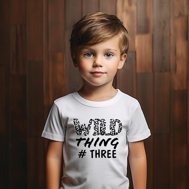 Wild Thing Number Quote Funny Leopard Print Toddler T-shirt (Creator Uploaded)