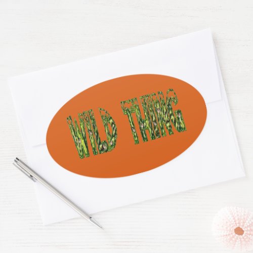 Wild Thing orange oval stickers