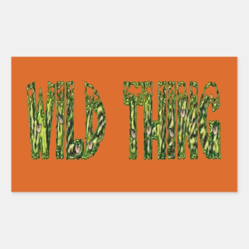 Wild Thing orange rectangle stickers