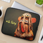 Wild Thing Quote Cute Fun Kachina Doll Face Bold Laptop Sleeve<br><div class="desc">Who can resist a face like this? Connect with your inner wild child whenever you use this cute, colorful little character on a unique photography neoprene laptop sleeve. This sleeve comes in three sizes: 15", 13", and 10”. Makes a great gift for someone special! You can easily personalize this neoprene...</div>
