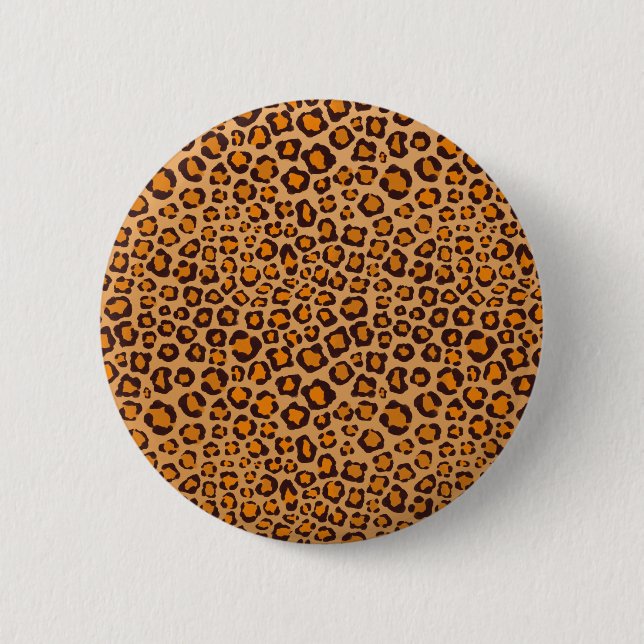 Wild Thing Realistic Hand Drawn Leopard Print Button (Front)