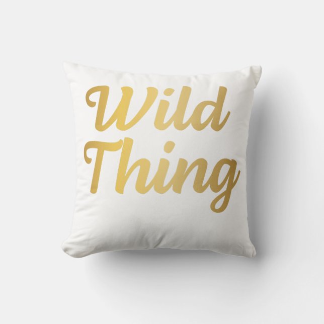 Wild Thing Trendy Minimal Typography  Throw Pillow (Front)