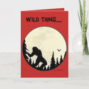 Wild thing Valentine's Day card in red