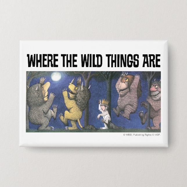 Wild Things and Max Dancing in Moonlight Button (Front)