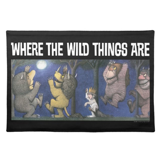 Wild Things and Max Dancing in Moonlight Cloth Placemat (Front)