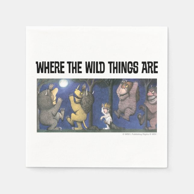 Wild Things and Max Dancing in Moonlight Napkins (Front)