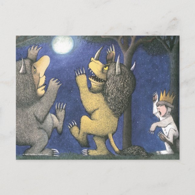 Wild Things and Max Dancing in Moonlight Postcard (Front)