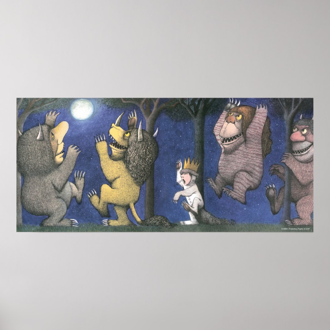 Wild Things and Max Dancing in Moonlight Poster (Front)