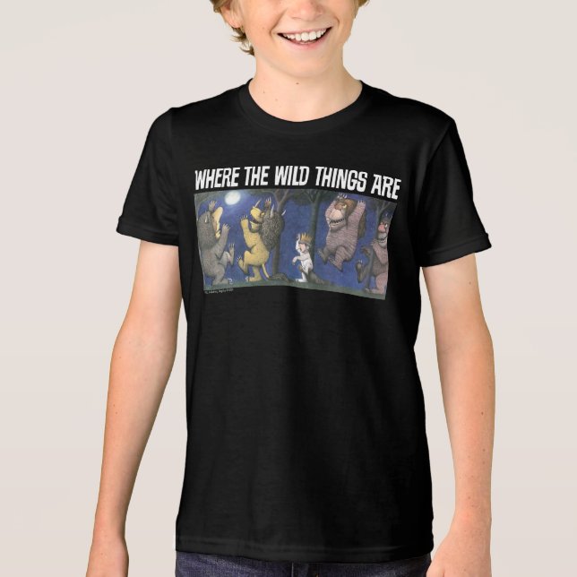 Wild Things and Max Dancing in Moonlight Tri-Blend Shirt (Front)