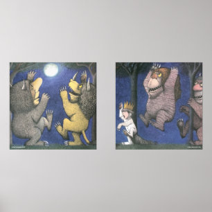 Wild Things and Max Dancing in Moonlight Wall Art Sets