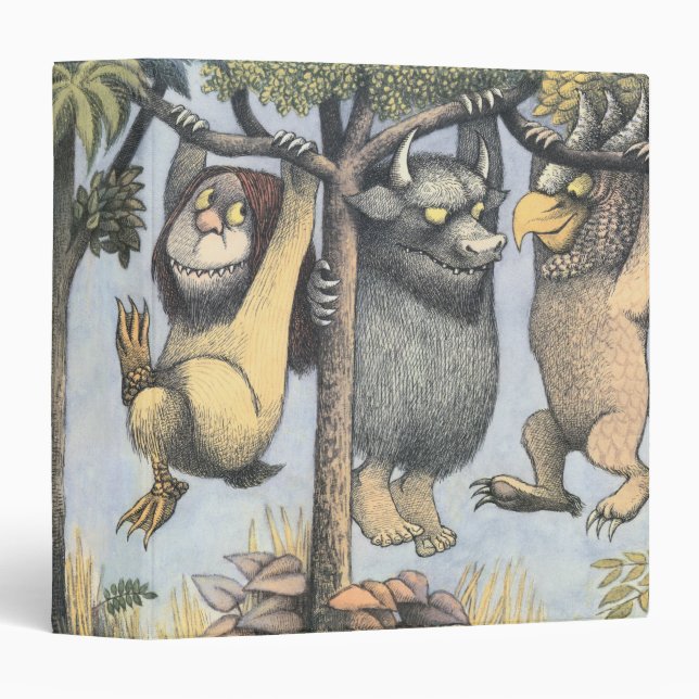 Wild Things and Max Swinging From Trees 3 Ring Binder (Front/Spine)