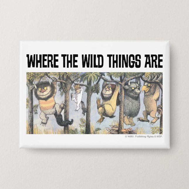 Wild Things and Max Swinging From Trees Button (Front)