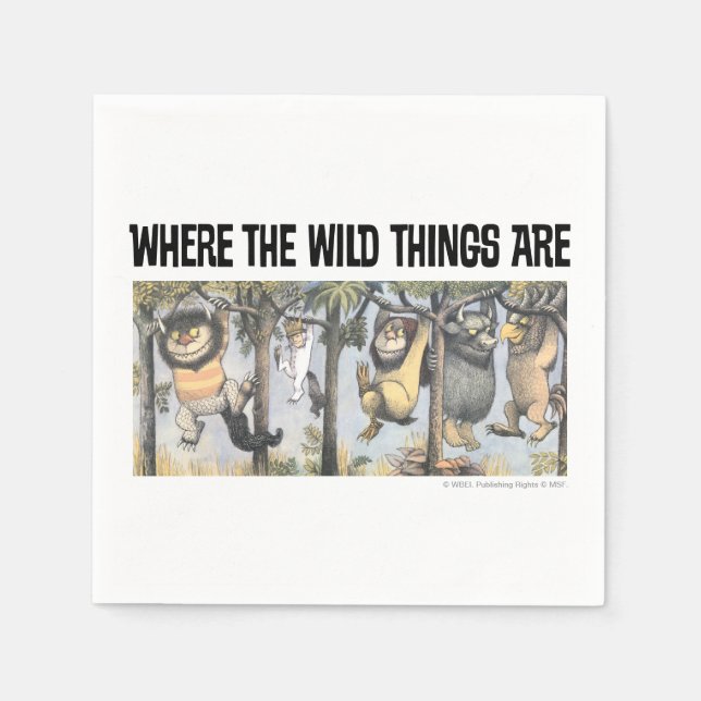 Wild Things and Max Swinging From Trees Napkins (Front)