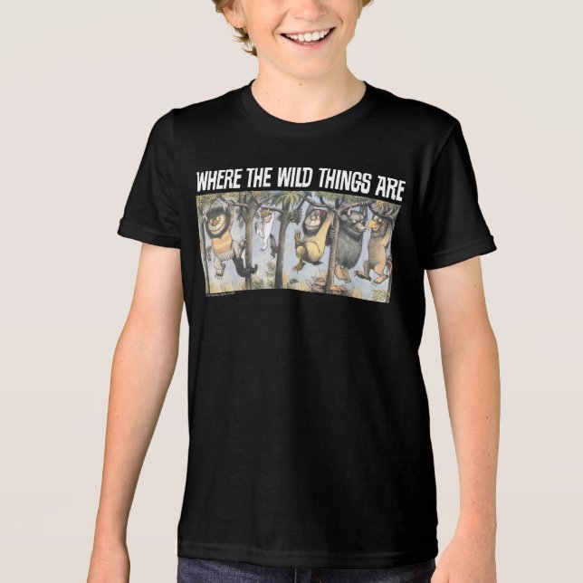 Wild Things and Max Swinging From Trees Tri-Blend Shirt (Front)