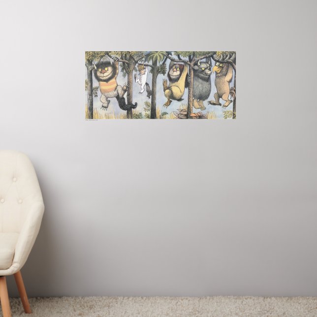 Wild Things and Max Swinging From Trees Wall Decal (Living Room 2)
