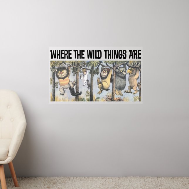 Wild Things and Max Swinging From Trees Wall Decal (Living Room 2)