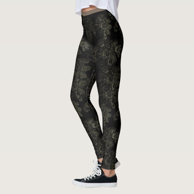 Wild Things Black Floral Leggings (Left)