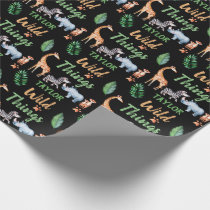 Wild Things Safari Animal Kids Birthday Party Wrapping Paper