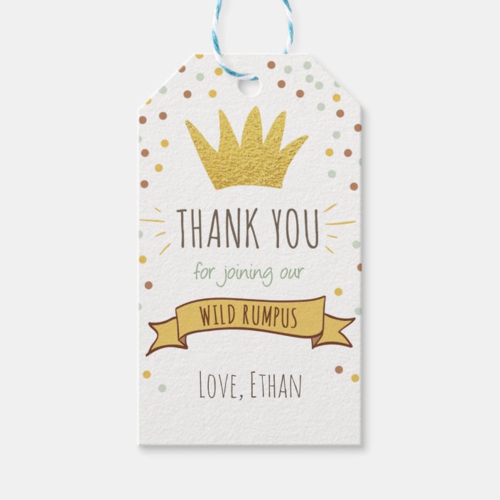 Wild Things Thank You Favor Gift Crown Boy Zazzle Com Wild Things Thank You Favor Gift Crown Boy Zazzle Com