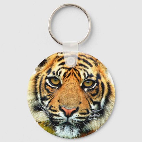 Wild tiger animal face keychain