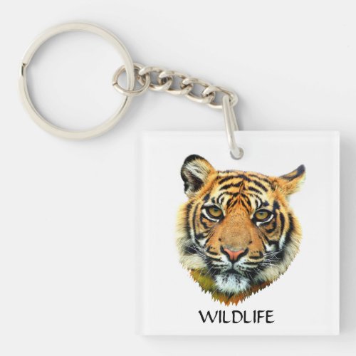 Wild Tiger Animal Face Keychain