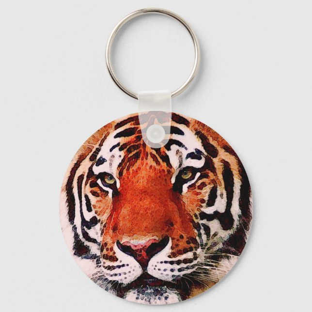 Wild Tiger Artwork Keychain (Front)