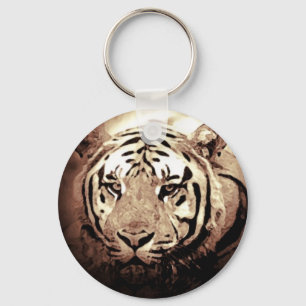 Wild Tiger Artwork Keychain