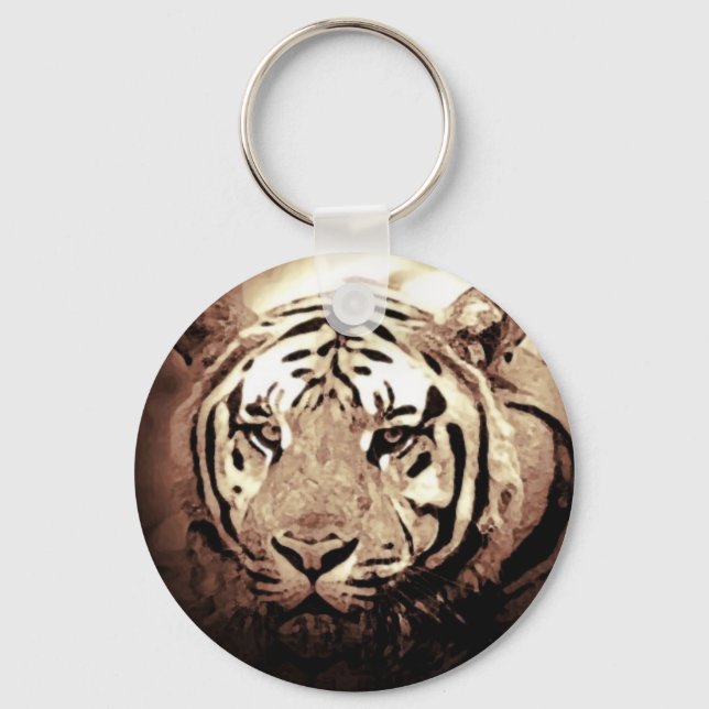 Wild Tiger Artwork Keychain (Front)