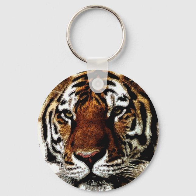 Wild Tiger Artwork Keychain (Front)