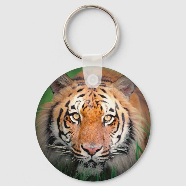 Wild Tiger Artwork Keychain (Front)