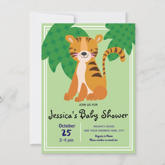 Wild Tiger Baby Shower Invitation (Front)
