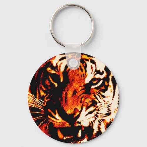 Wild Tiger Basic Button Keychain