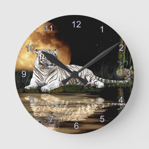 Wild Tiger Big Cat Art Animal_lover Wall Clock