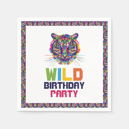 Wild Tiger Birthday Party Napkins