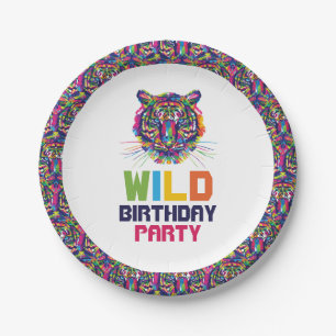 Wild Tiger, Birthday Party Paper Plates