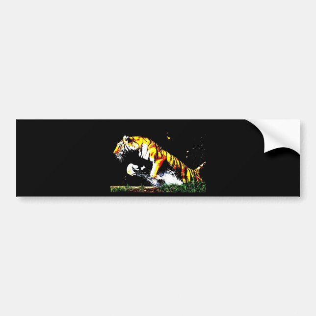 Wild Tiger Bumper Sticker (Front)