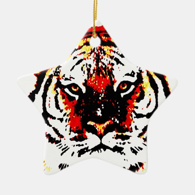Wild Tiger Ceramic Ornament (Front)