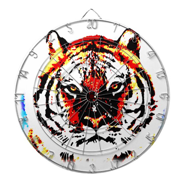 Wild Tiger Dartboard With Darts (Front)