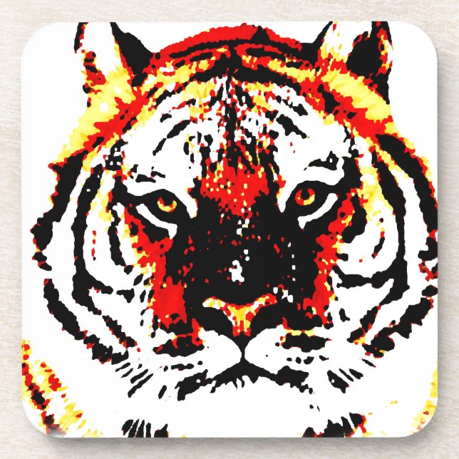 Wild Tiger Eyes Drink Coaster (Front)