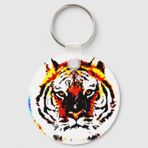 Wild Tiger Eyes Keychain