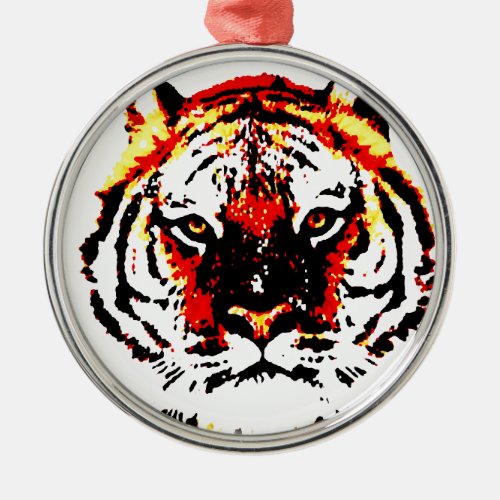 Wild Tiger Eyes Metal Ornament