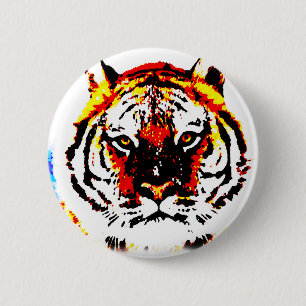 Wild Tiger Eyes Pinback Button