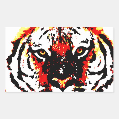 Wild Tiger Eyes Rectangular Sticker