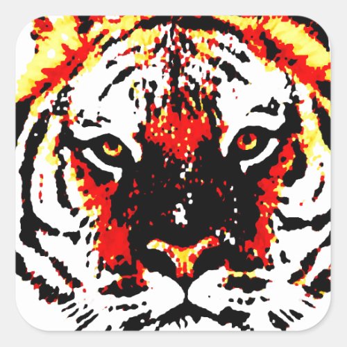 Wild Tiger Eyes Square Sticker