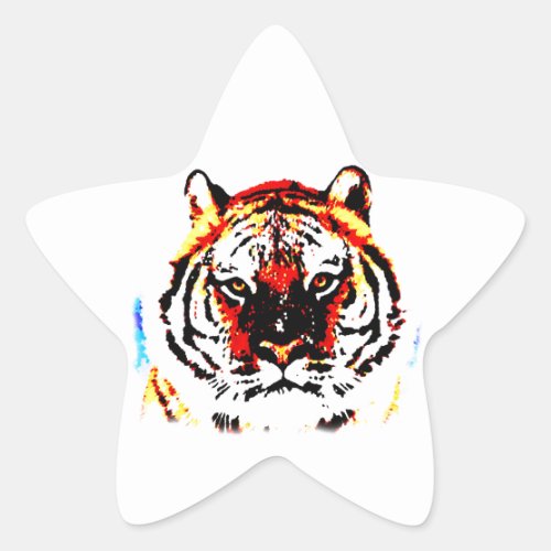 Wild Tiger Eyes Star Sticker