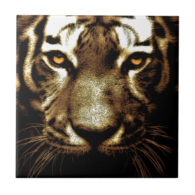 Wild Tiger Eyes Tile (Front)
