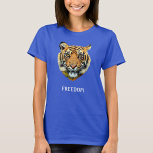 Wild Tiger Face & Calligraphy T-Shirt